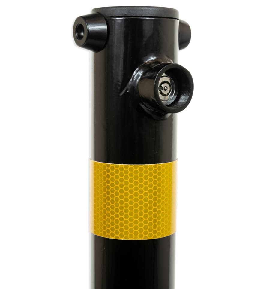 610 Black Fold Down Parking Post with Yellow Reflective Band 3